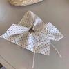 Polka Dot Bow Hair Tie: Women's French Style Ponytail Ribbon and High-End Square Scarf Hair Accessory