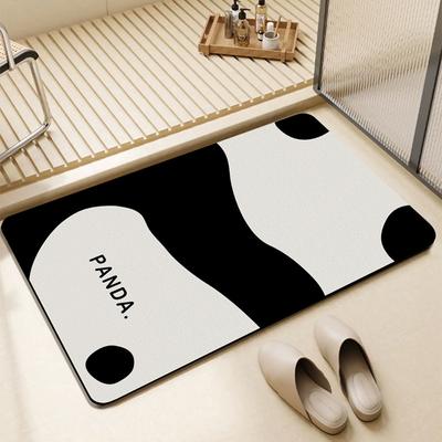 Panda Badezimmerbodenmatte Weicher Diatomeenerde Saugfähig Schnelltrocknend Rutschfest Toilettentürmatte Toilettenfußmatte Badezimmer Haushalt