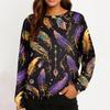 Round Neck Long Sleeve Sweatshirts For Women Print Graphic Top Casual Basic Tops Pullover