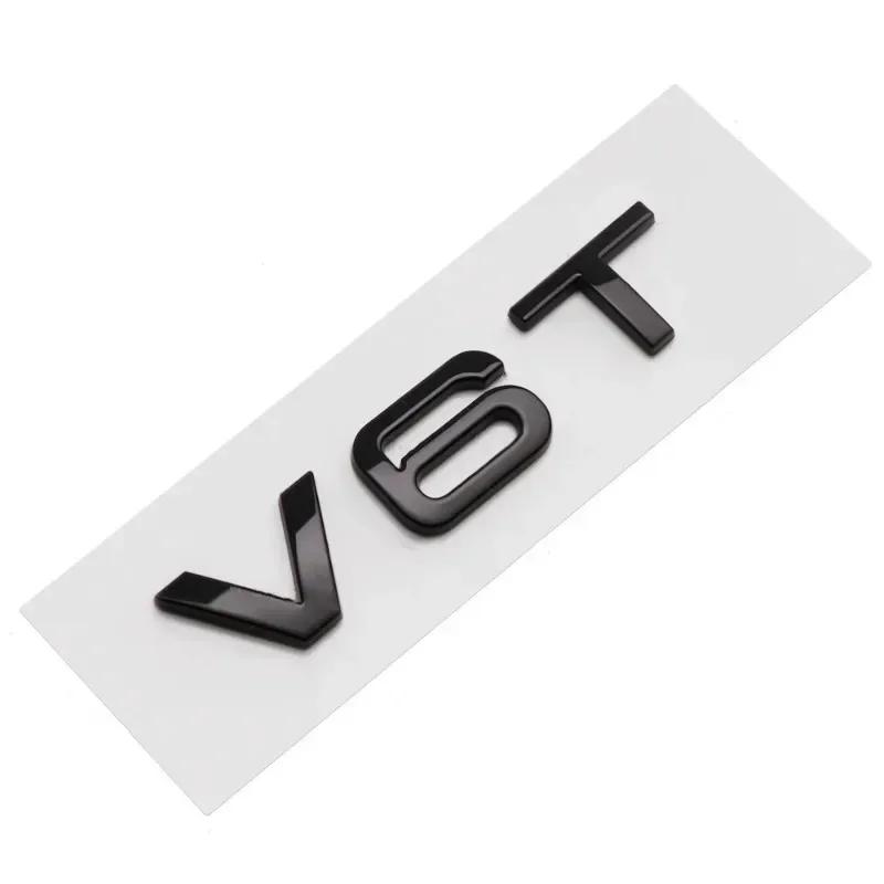 3D ABS V6T V8T Logo Car Rear Boot Trunk Side Fender Car Emblem Badge Sticker Decals For A4L A5 A6L A7 S4 S5 Car Accessories