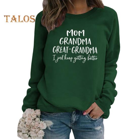 Toamnă Iarnă Hanorac pentru femei Imprimare cu litere Gât rotund Mâneci lungi Pulover liber Manșetă elastică Purtare zilnică Top casual