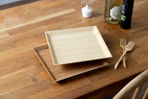 RIVERET RV-412WB Square Dinner Plates, 24-Pair Set