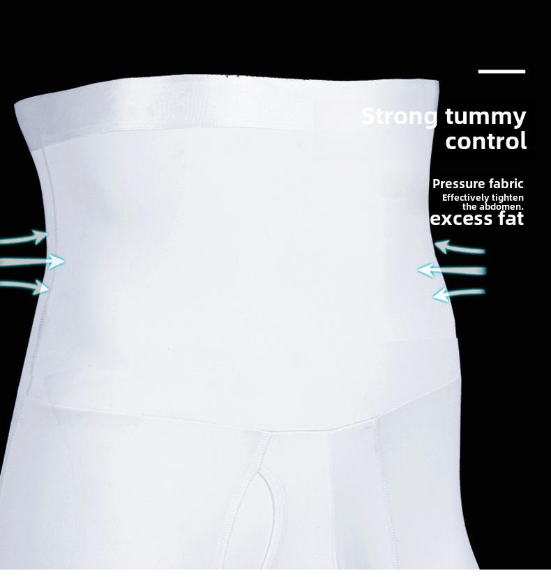 Herren Doppel-Lagen High-Waist Bauchweg-Hose – Atmungsaktiv, Elastisch, Hüfthebend, Einfarbig, Übergröße.