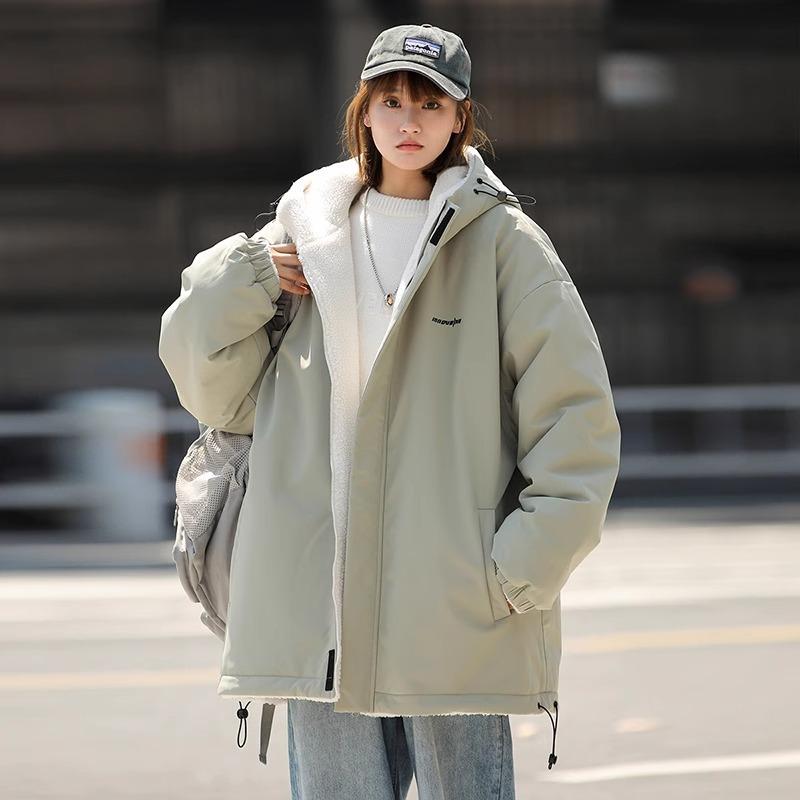 

Пальто одинаковое для мужчин и женщин, и новая осенне-зимняя бархатная и утолщенная теплая хлопковая одежда. M