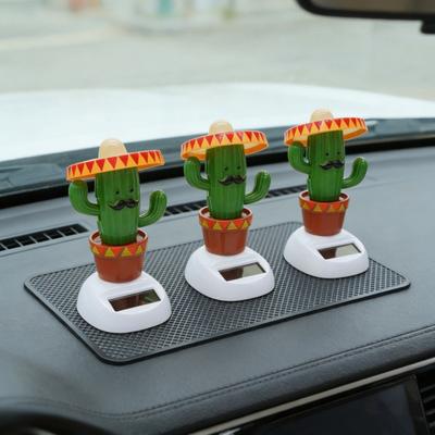 Op Zonne-energie Dansende Cactus Auto-ornament, Grappige Automobiele Interieurdecoratie, Zwaaiend Geanimeerd Cactusfiguurtje voor Voertuigen, Huis