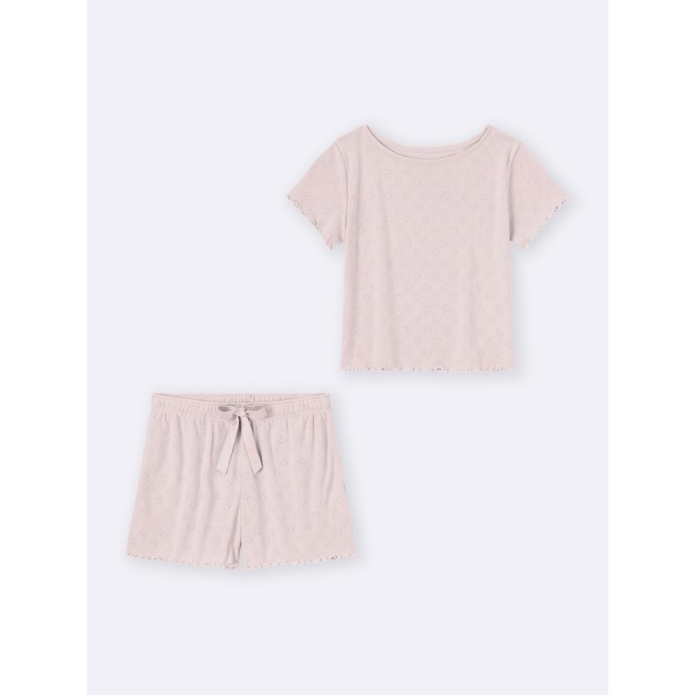 GU by Uniqlo Heart Point Tail Lounge Set+e Short Sleeve Shorts