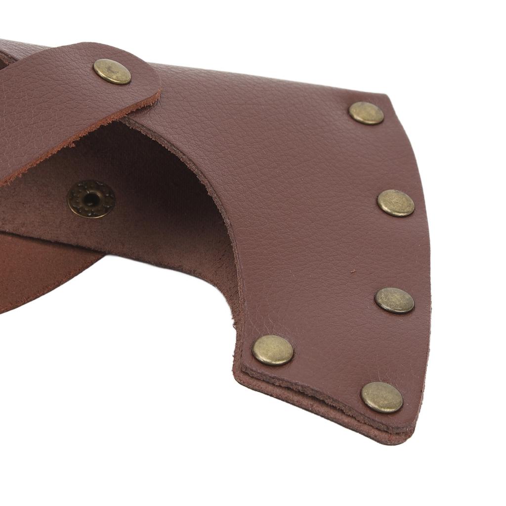 Pochwa na siekierę PU Skóra Metalowa Lekka, przenośna osłona główki i rękojeści siekiery do niezbędników do pracy na kempingu na zewnątrz Brązowa