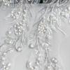 White Mesh Bead Sequined Pair Of Flower Cloth Stickers Clothing Evening Dress Wedding Dress Decoration Bead Cloth Stickers Accessories