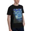 The Starry Night by Vincent Van Gogh Men TShirt Plus Size T Shirts Mens Crew Neck Cotton Tees Short Summer Male