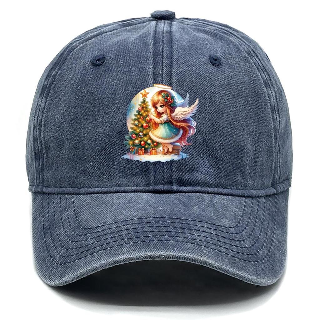 Angel Gift Print Snapback Baseball Cap, Trucker Hat Sunshade Fit Sun Visor Retro Adjustable Sun Hat