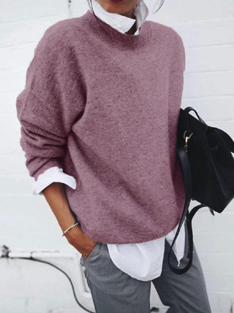 A Long-sleeved Sweatshirt with A Collar and A Fake Two-piece Sweater Coat for A Woman