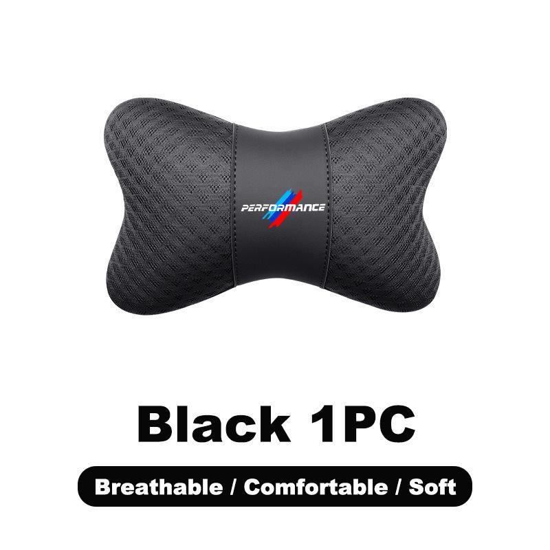 1PC Car Seat Neck Pillow Headrest Rest Support Pad For BMW M Power Performance M3 M5 X1 X3 X5 X6 F15 E46 E39 E36 E60 E90 Sticker av2