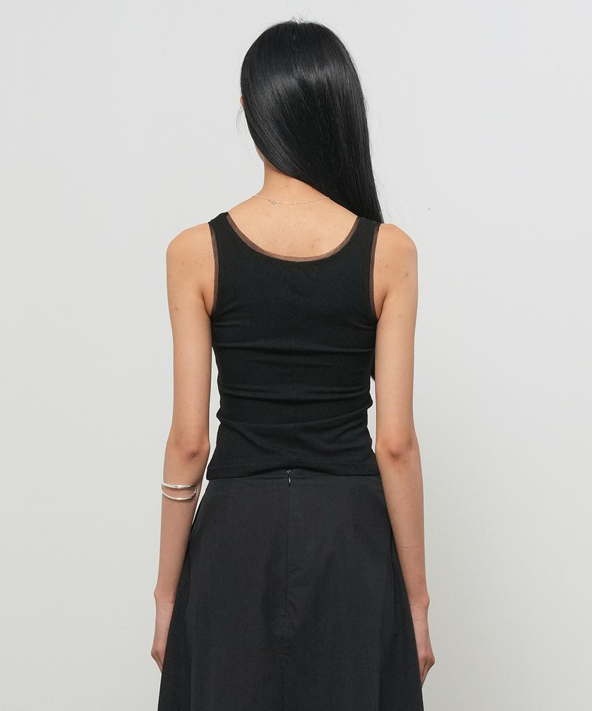 GENERALIDEA Sheer Layered Sleeveless [Black] / Gf2Lts534