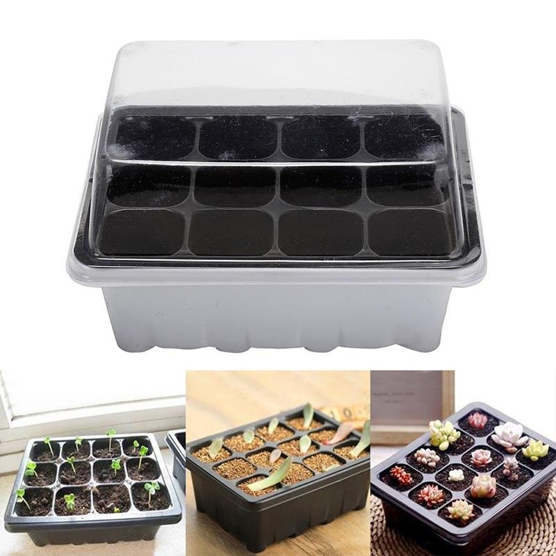 Seedling Box 12 Holes Sowing Nursery Pots Insulation with Lid Succulent Plant Seed Sprout Germination Seedling Pot Wholesale