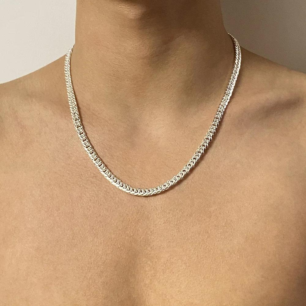 kpop Men's 6MM geometry chain   Copper Necklace for Women Fashion designer Party Wedding Jewelry Holiday gifts