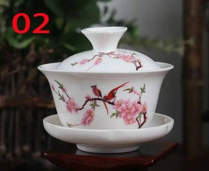 Chinesische Traditionen Gai Wan Teeservice Bone China Teeservice Dehua Gaiwan Tee Porzellankannenset für unterwegs Schöner und einfacher Wasserkocher