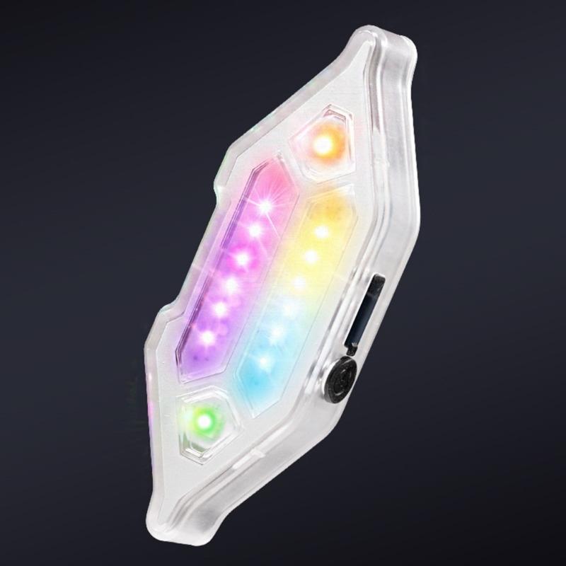 LED Lights for Motorcycle Bicycles 14 LED Adhesive Waterproof Flashing Lights Hazard Warning Light