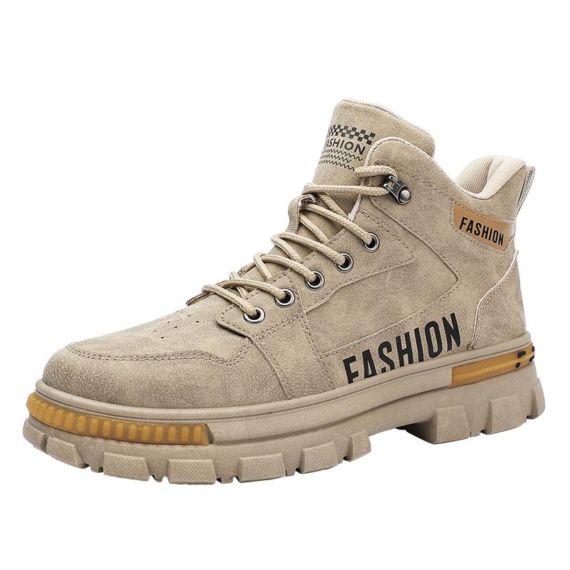 Fashion 2024 New shoes for male High Top Work Shoes winter  Warm Plush   Tooling Shoes platform boots black Leisure sports shoes