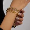 Yori Trendy Stainless Steel Geometric Chain Bracelet Bangle Vintage Stainless Steel Elegance Attractive Jewelry for Women Gift