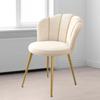 Vanity Chair Light Luxury Upholstered Seat for Beauty Salon Dining Room Cafe Beige