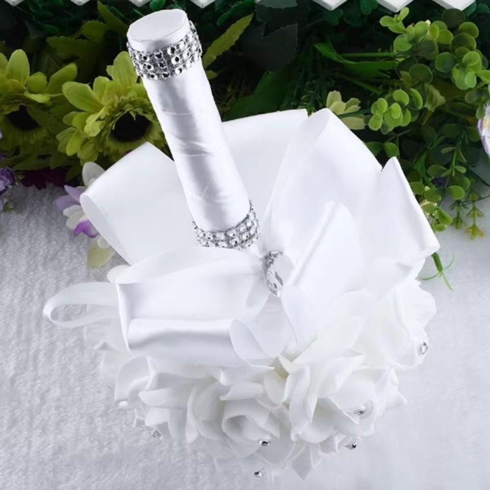Romantic Bridal Wedding Bouquet Satin Artificial Rose Flower Rose Flower Bouquet  Bridal Wedding