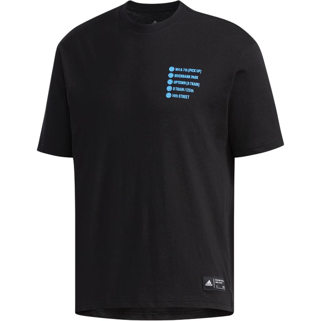 Adidas Originals Gradient Design Letter Casual Sports Short Sleeve T-Shirt Men Tops Black FI3989