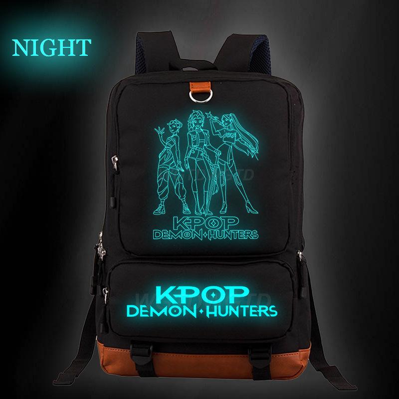 KPop Demon Hunters Personalized Print Korean Version Luminous Schoolbag Student Outdoor Travel Backpack