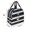 1pc Nautical Anchor Design Printed Thermal Insulated Bag, Non-Food Contact, Unisex Portable Reusable for Home, Restaurant, Offic