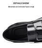 Men's Black British Style Cowhide Leather Dress Shoes - Youth Soft Sole Casual/Formal Wear