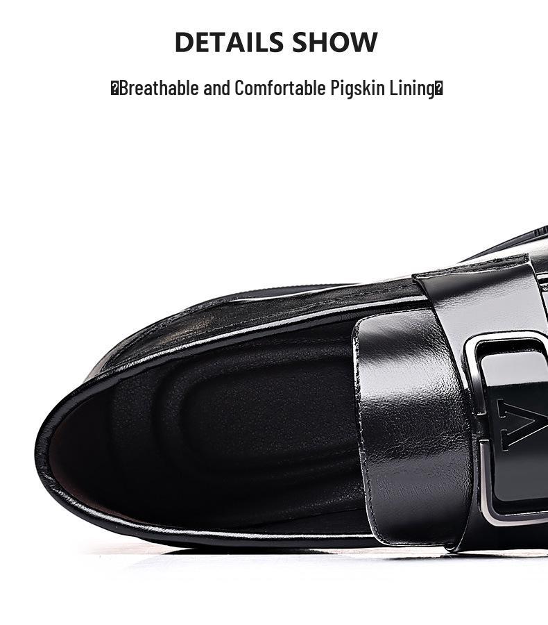 Men's Black British Style Cowhide Leather Dress Shoes - Youth Soft Sole Casual/Formal Wear