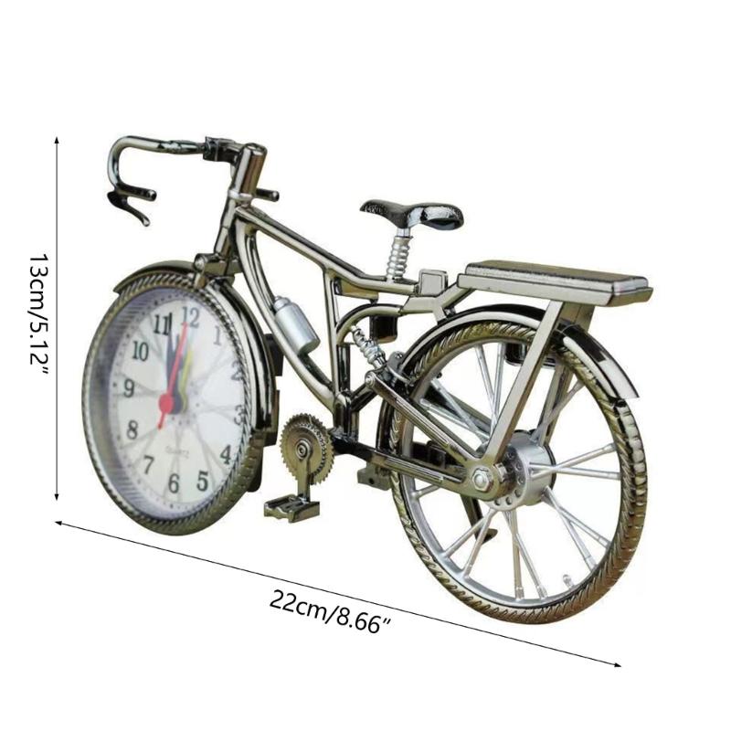 Vintage Arabic Numeral Clock Bicycle Shape Creative Table Alarm Clock Home Bedroom Desktop Decoration Crafts Non-Ticking