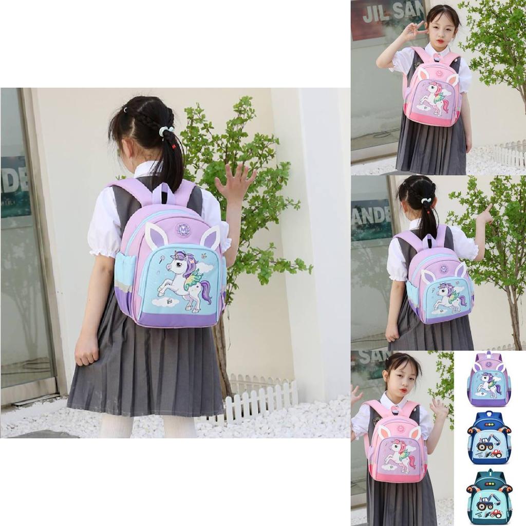 Adorable Cartoon Nylon Backpack For Kids Unisex Lightweight And Trendy Design