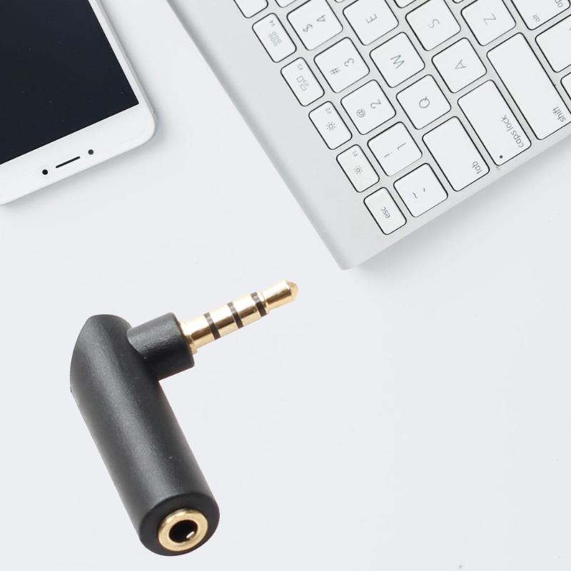 Headphone Splitter 90 Degree Right Angle Plug 3.5mm Angle Male To Female Adapter Stereo Accessories