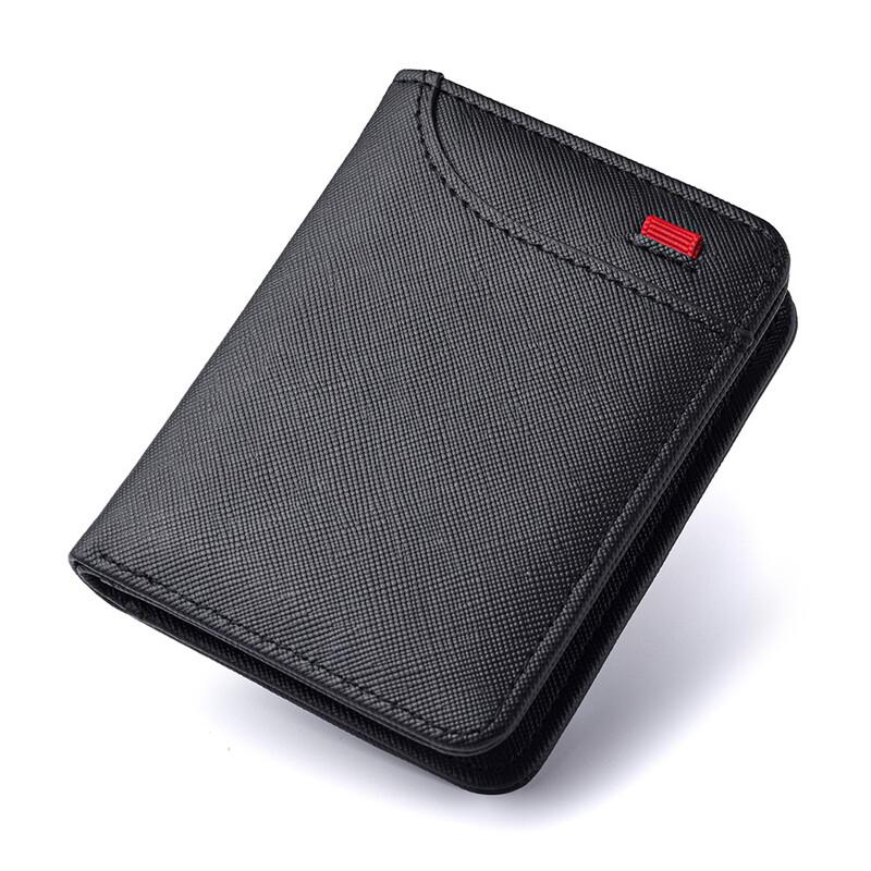 Men's Ultra-Thin Solid Color Fashion Wallet PU Leather Short Coin Purse Multiple Card Slots Two-Fold Card Holder
