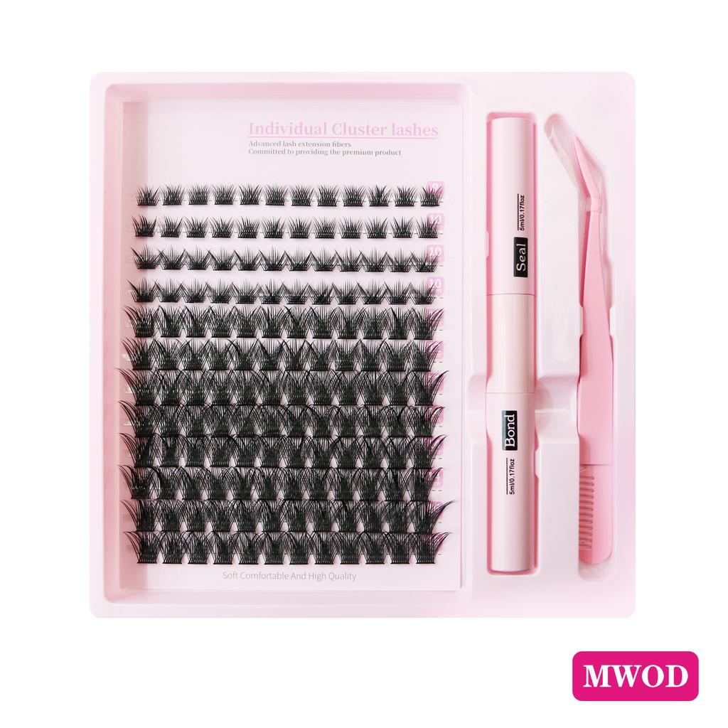 European & American Individual Cluster False Eyelashes - Natural Curl, Voluminous & Segmented DIY Extension Fibers