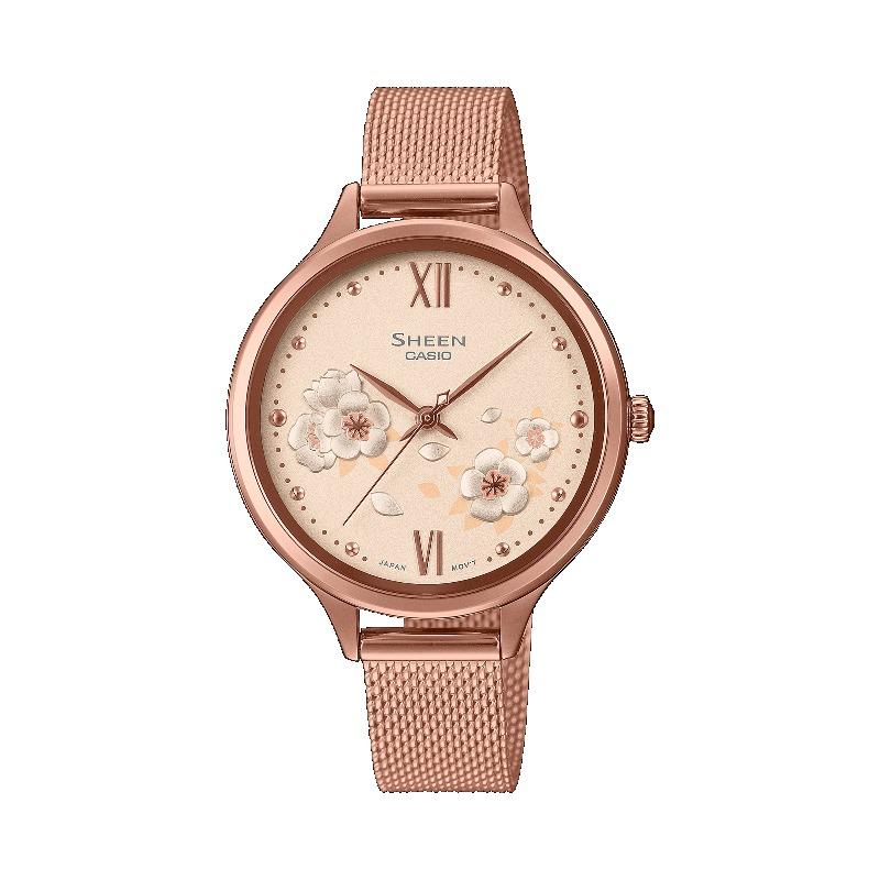 Casio Sheen Women s Stainless Steel 50M Water Resistant Analog Quartz Watch SHE-4551PGM-4A красный