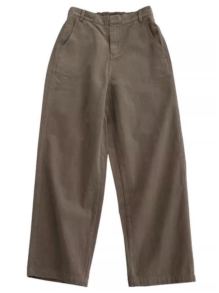 Plus Size High Waist Cargo Pants - Korean Style Loose Fit, Neutral BF Look, Spring Casual Straight Leg for Women, Up To 300 Jin