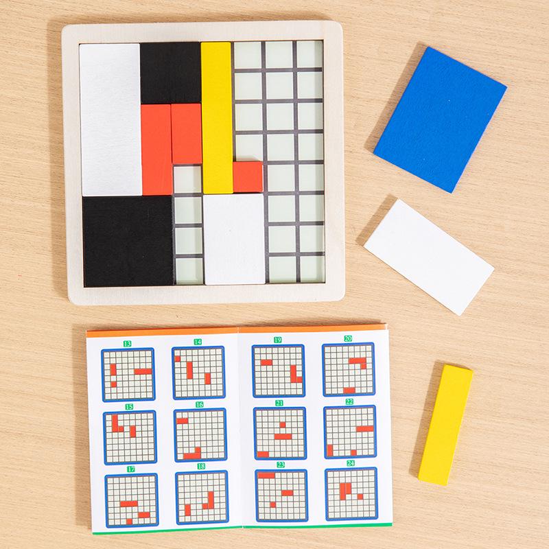 Kids' Wooden Tetris Puzzle: Creative & Educational Logic Training Toy