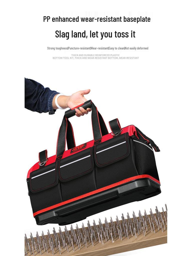 Bolsa de herramientas para electricista: Lona Impermeable y Duradera con Diseño Ampliado y Resistente al Desgaste para un Almacenamiento Conveniente y Multifuncional.