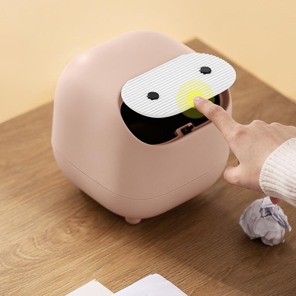 Desktop Trash Bin Press Type Household Storage Bin Double Layer Cute Small Trash Can Cute Ins Mini Trash Storage Box Home Decor