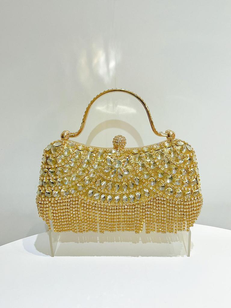 Elegant Diamond Tassel Clutch: Perfect for Evening, Birthday, Wedding, and Banquet Events