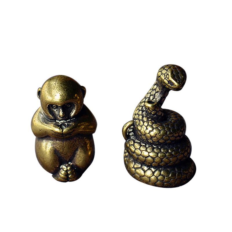 Brass Zodiac Animal Keychain With Incense Holder Decorative Pendant Bag Car Home Office