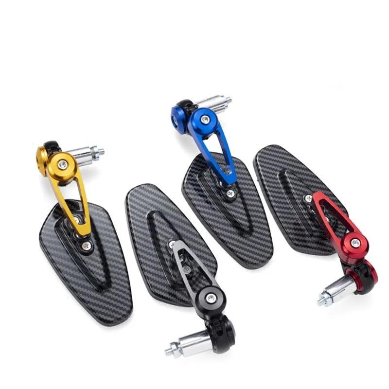 Carbon Pattern Motorcycle Side Rearview Mirrors  CNC Aluminum 7/8'' 22mm Handle Bar Motocross Side Rear View Mirror Anti-glare