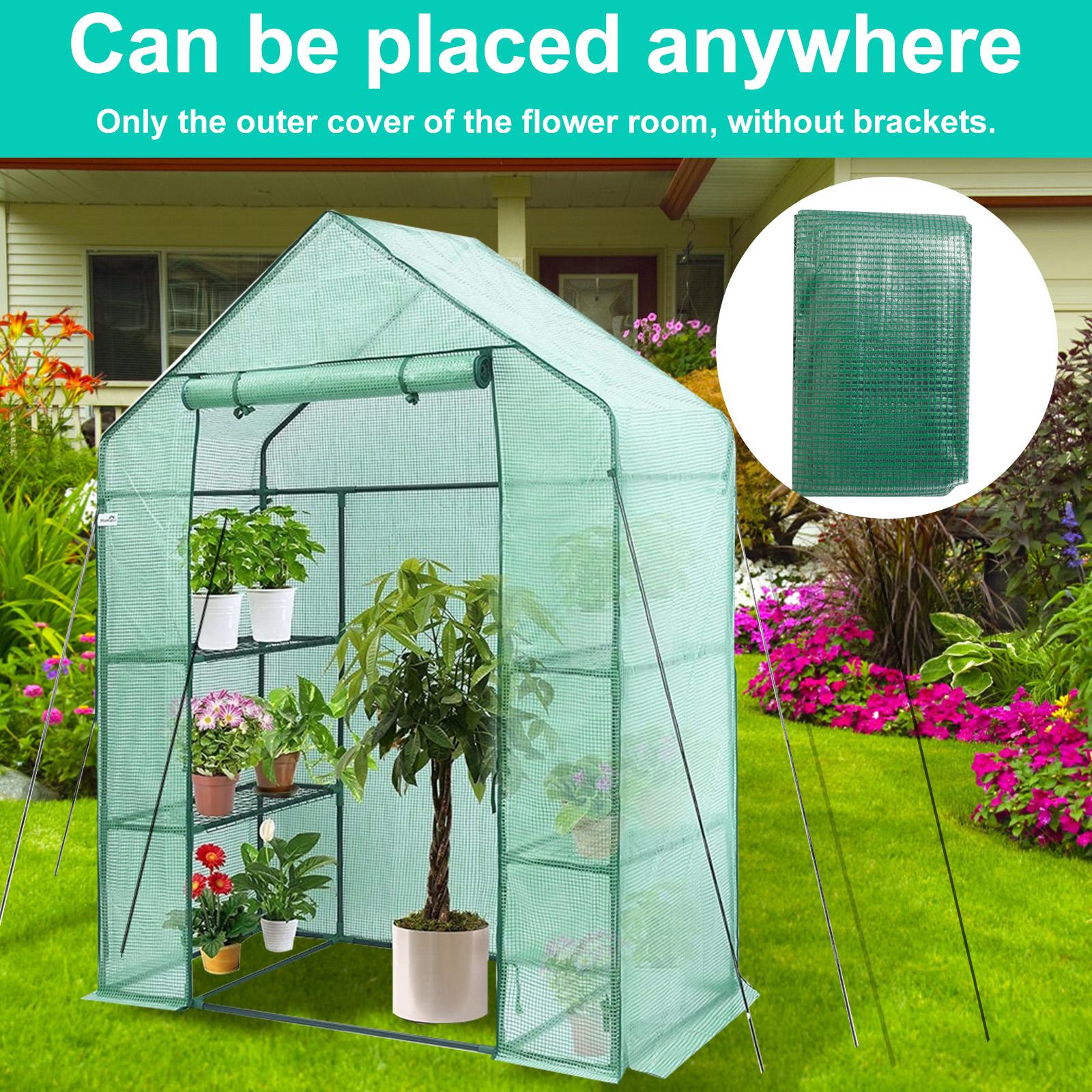 Garden Plant Greenhouse Weatherproof Grow House Cover Transparent Frost Protection Greenhouse Cover with Roll up Double Zipper