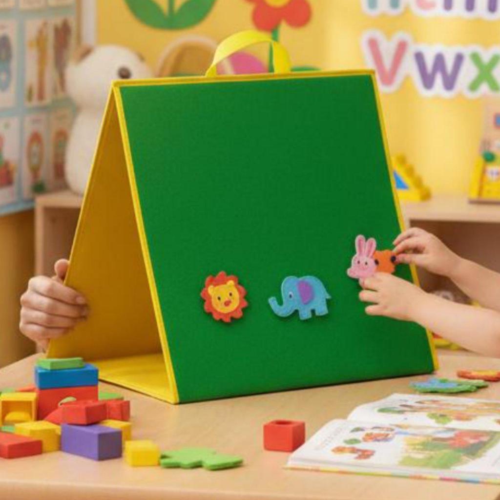 Double-Sided Felt Board Large Play Area Standing Story Lightweight and