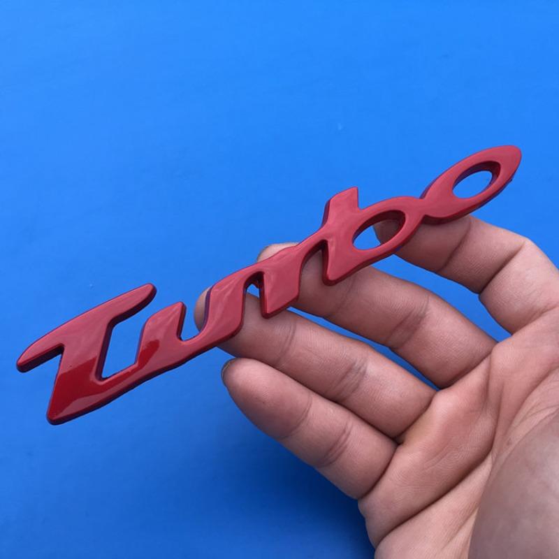 Car turbo TURBO sports metal car logo Turbo T car sticker tail sticker Metal body sticker tail sticker
