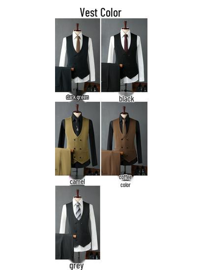 Men's Korean Style Double-Breasted Formal Suit - Perfect for Weddings, Business, or Best Man Attire