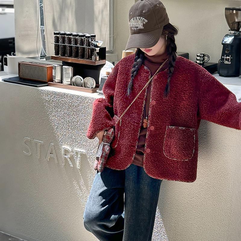 

Girls Fleece-Lined Winter Coat 2025: Fashionable, Thick, and Warm Plush Jacket for Big Kids 150 cm