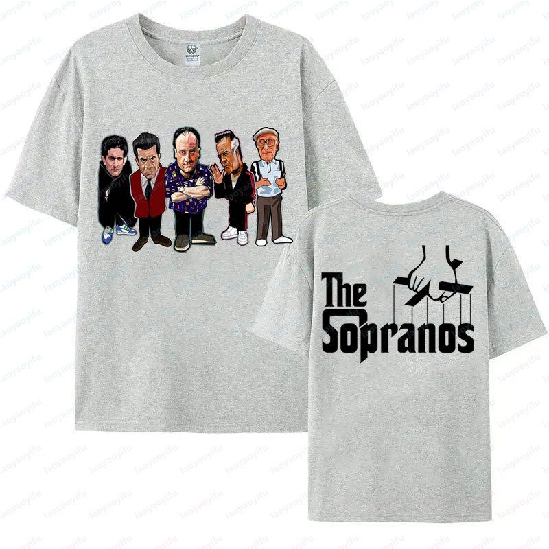 

The Sopranos Camiseta Classic TV Show T-shirt 2000s Graphic T-Shirt Summer Cotton Men s Retro Television Merch Short Sleeve Top S разноцветный