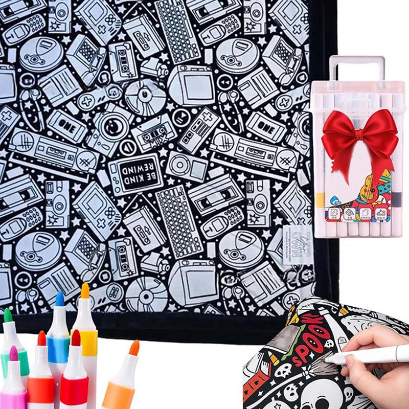 Раскраска одеяло своими руками, Стираемое одеяло-плед из флиса для раскрашивания для детей и взрослых, Мягкое, уютное, Художественный проект